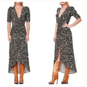 AFRM Dress Logan Ditsy Daisy Plunge Neck Maxi XL